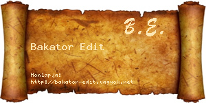 Bakator Edit névjegykártya